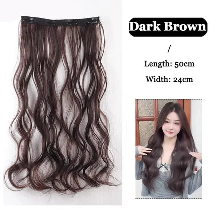 Synthetic Long Straight Clip In Hair Extension | 4 Clips Hidden Hair Piece Wig