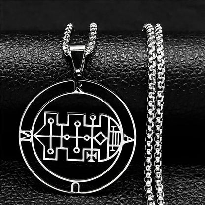 Astaroth Sigil Goetia Stainless Steel Necklace | Solomon Demon Seal Pendant Jewelry