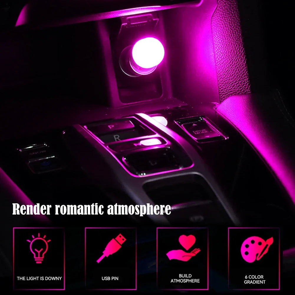 USB Car Atmosphere Light | LED Interior Touch Ambient Lamp with 8 Colors