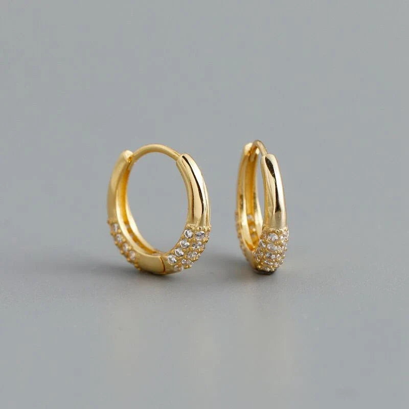 ANENJERY CZ Zircon Circle Hoop Earrings | Punk Trendy Fashion Jewelry