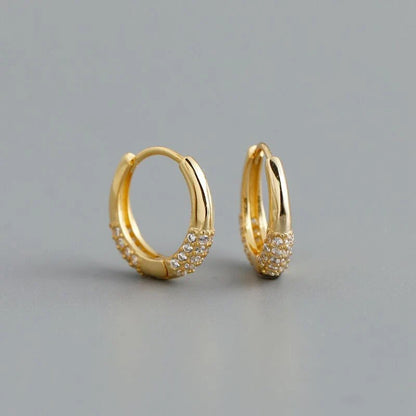 ANENJERY CZ Zircon Circle Hoop Earrings | Punk Trendy Fashion Jewelry