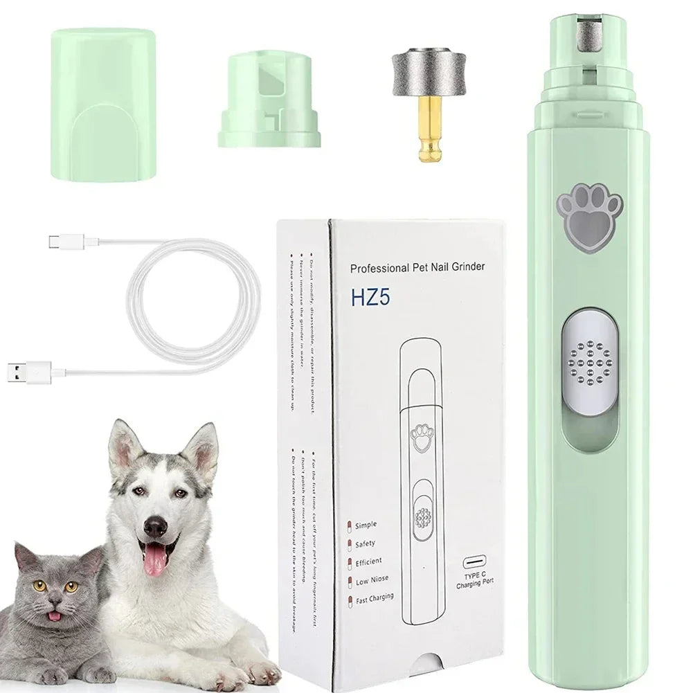 Electric Dog Nail Grinder – USB Rechargeable Pet Nail Clipper & Painless Trimmer for Small and Large Pets