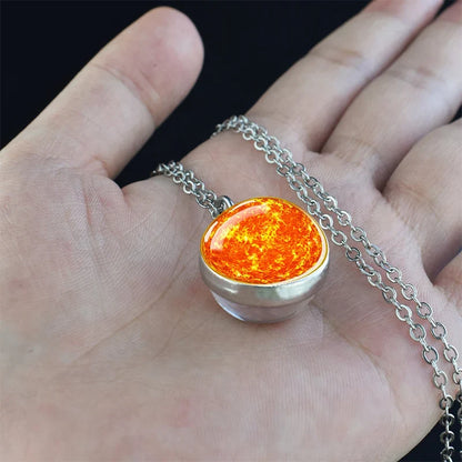 Solar System Galaxy Pendant Necklace | Unisex Astronomy Jewelry Gift