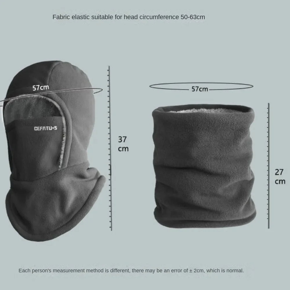 Fleece Balaclava Cycling Cap Cold-proof Windproof Warm Hood and Hat Thicken Thermal Ski Windproof Cap Women Men