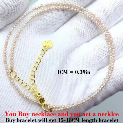 Fashion Faceted 2mm Beads Necklace | Mini Natural Stone Amethyst Quartz Agate Choker
