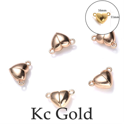 Heart Round Magnetic Clasps Set | DIY Jewelry Connector Charms