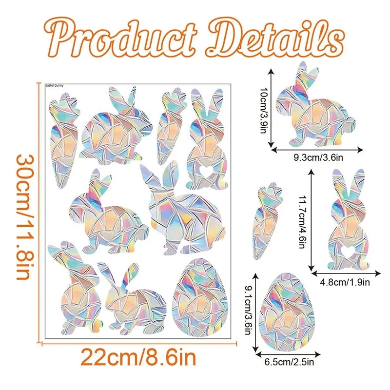 Rainbow Suncatcher Window Stickers | PVC Cat Butterfly Prism Glass Decal