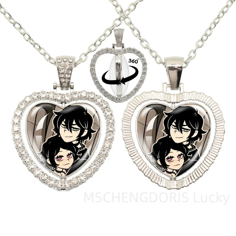 The Coffin Of Andy And Leyley Cosplay Necklace | Double Sided Glass Cabochon Heart Pendant