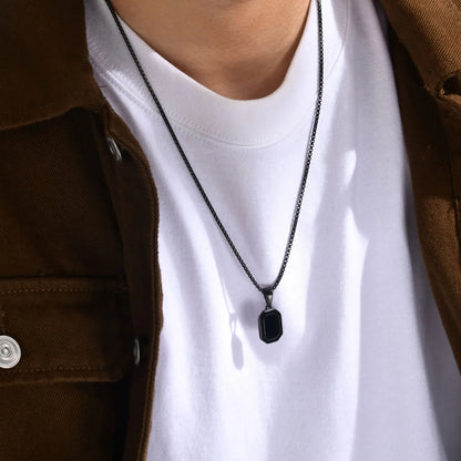 Personalized Initial Geometric Necklace | Stainless Steel Letter Pendant for Men and Women