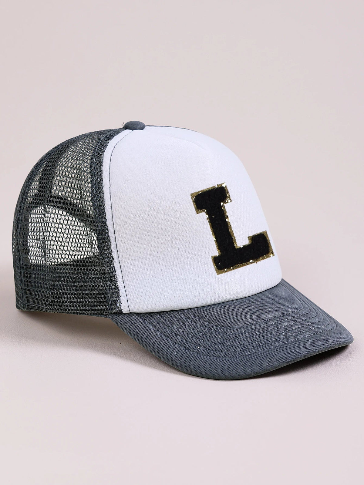 1pc Gray Hat With 26-Letter Pattern | Kids Baseball Cap for Boys and Girls