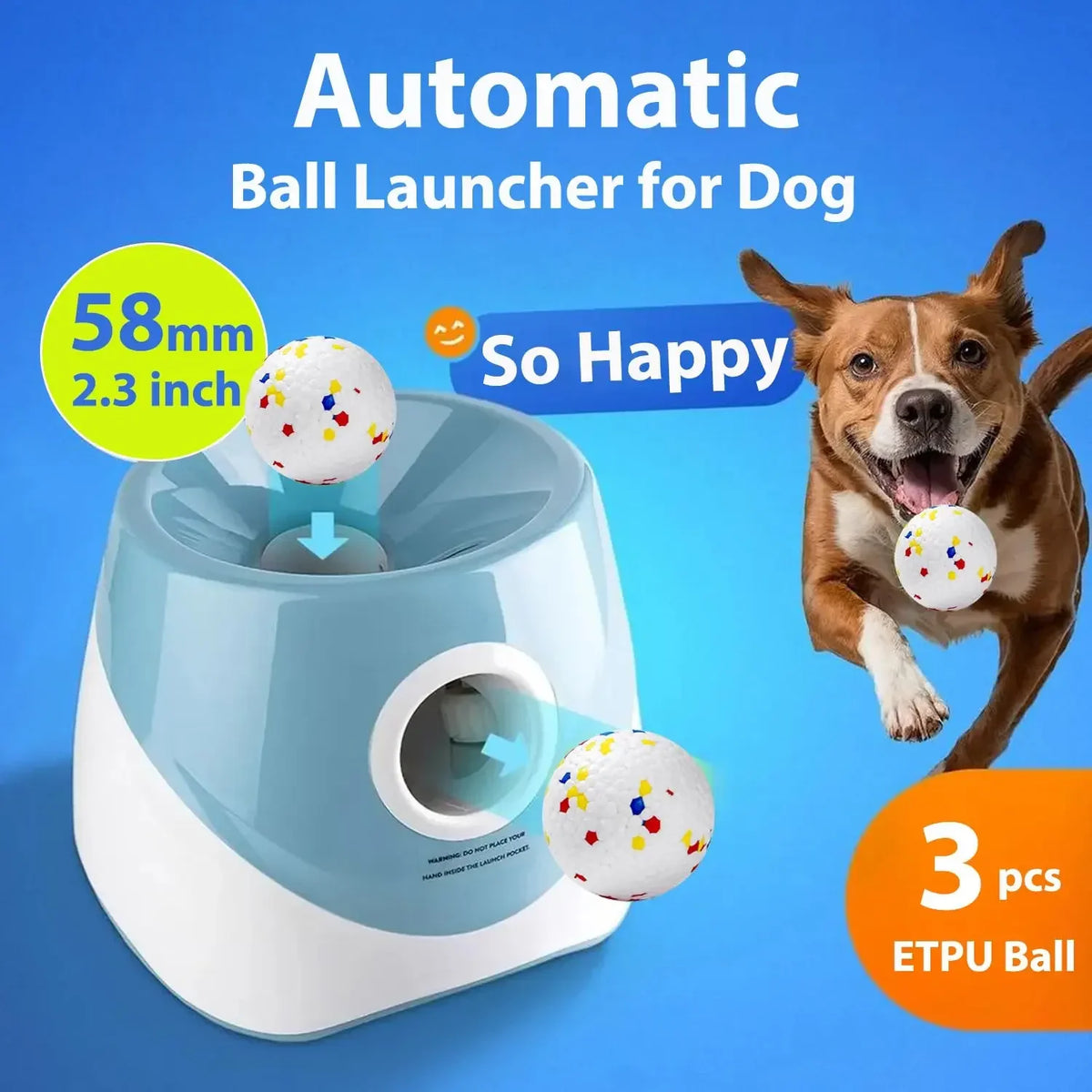 Automatic Dog Tennis Ball Launcher – Rechargeable Interactive Ball Throwing Machine for Small & Medium Dogs