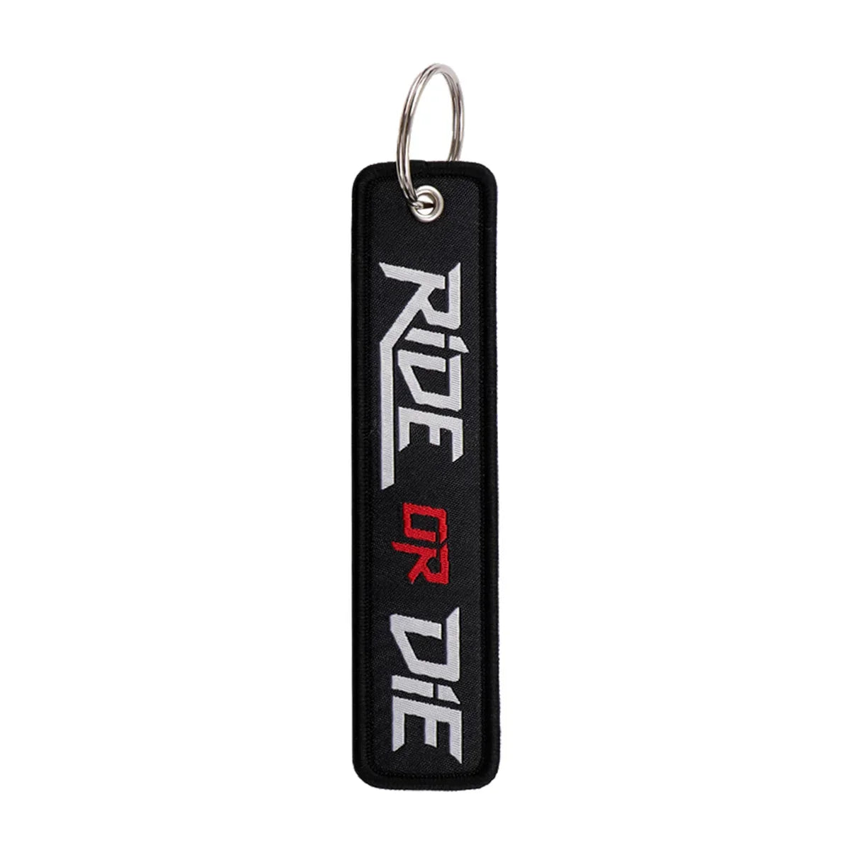 No Risk No Fun Embroidery Keychain | Motorcycle Key Fob Gift