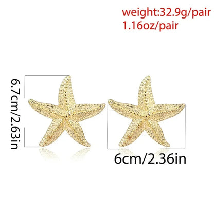 Classic Starfish Stud Earrings | 2pcs Summer Beach Fashion Jewelry for Women