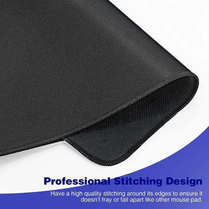 Black Gaming Mouse Pad – Large Non-Slip Desk Mat for PC, Keyboard & Mouse, Gamer Mousepad for Desktop