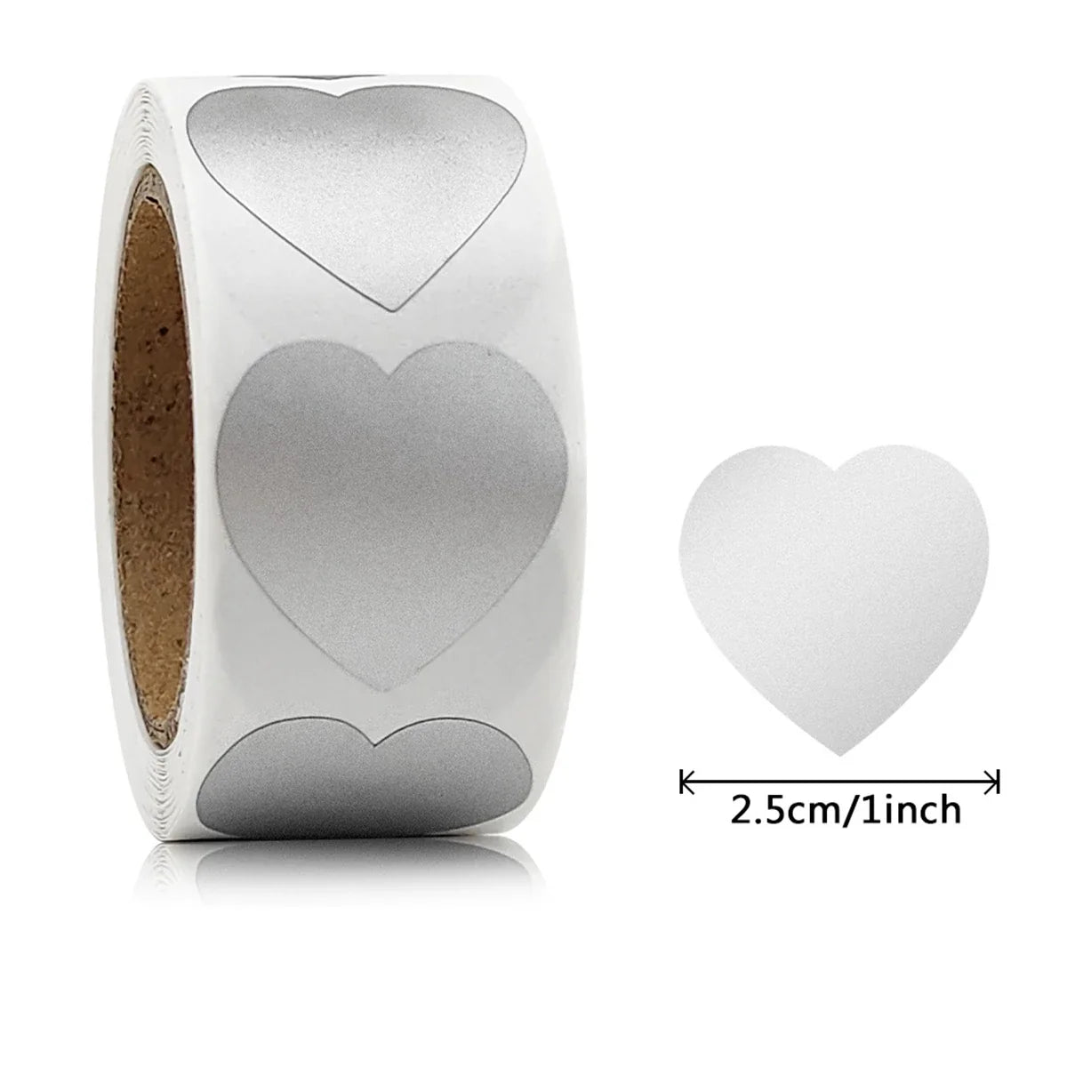 300 Pcs 1 Inch Heart Scratch Off Stickers | Lottery Ticket and DIY Game Labels