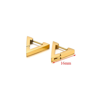 2pcs Geometric Stainless Steel Hoop Earrings | Trendy Daily Wear for Men Women