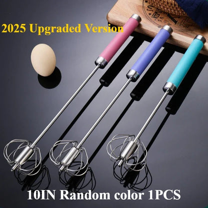 Easy Whisking Stainless Steel Whisk | Semi-Automatic Egg Beater for Hand Stirring