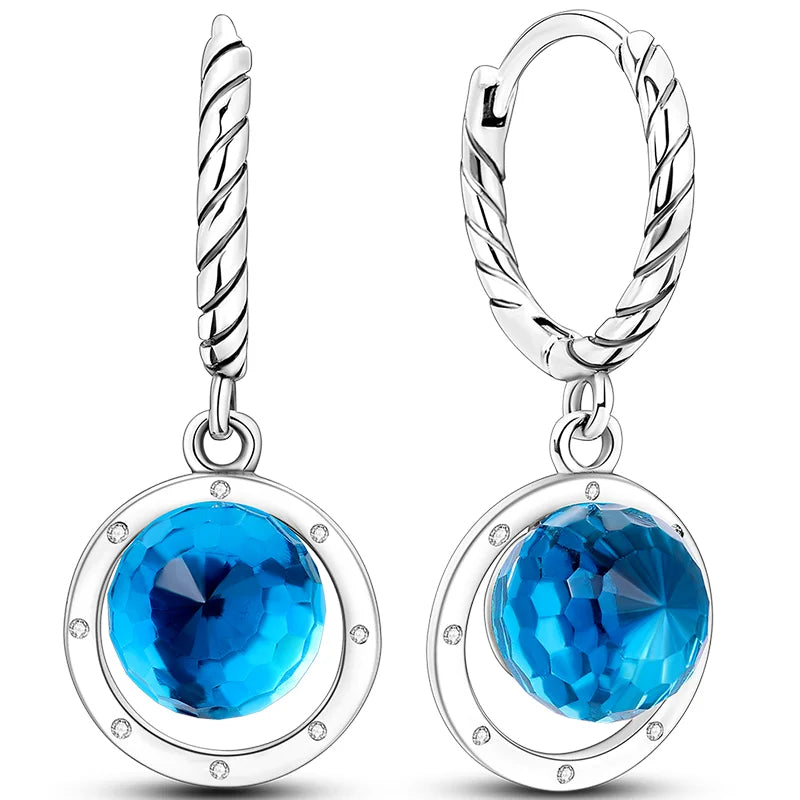 Colorful 925 Sterling Silver Hoop Earrings for Women | Classic Circle Earrings