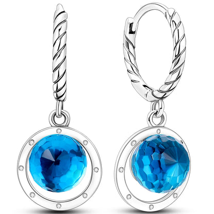 Colorful 925 Sterling Silver Hoop Earrings for Women | Classic Circle Earrings