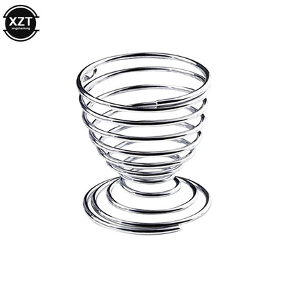 2PCS Spiral Egg Holder for Hard Boiled Eggs | Stainless Steel Egg Cup Kitchen Gadget