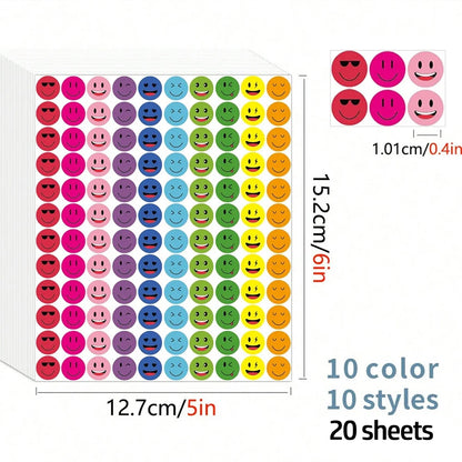 Reward Stickers for Kids | Cute Smile Face Motivational Stickers for DIY Scrapbooking and Classroom