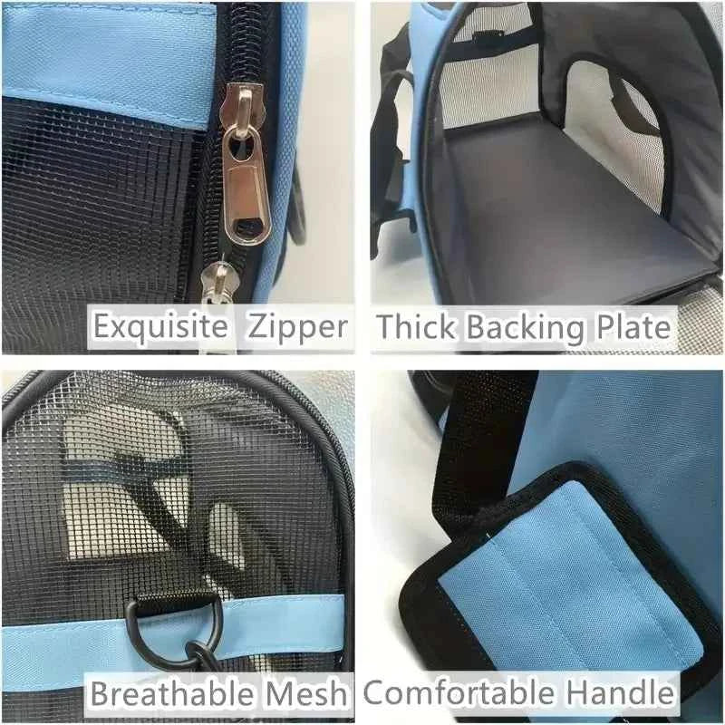 Portable Dog & Cat Travel Carrier – Breathable Mesh Pet Handbag