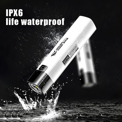 USB Rechargeable LED Flashlight 2 in 1 | Super Bright Mini Torch with Power Bank
