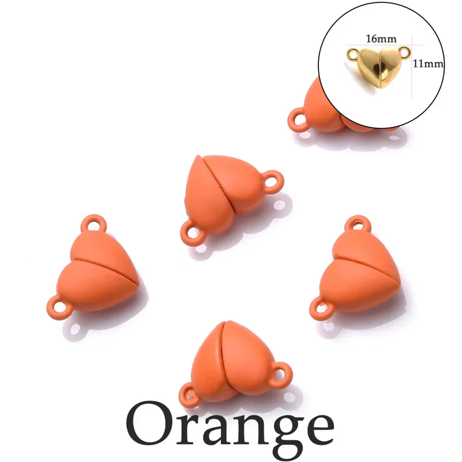 Heart Round Magnetic Clasps Set | DIY Jewelry Connector Charms