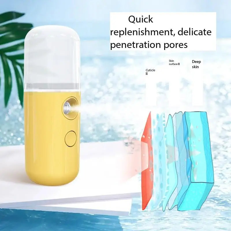 White Hydration Meter Nano Spray Hydration Meter Face Hydration Disinfectant Machine Humidifier Small Steam Face Home Use