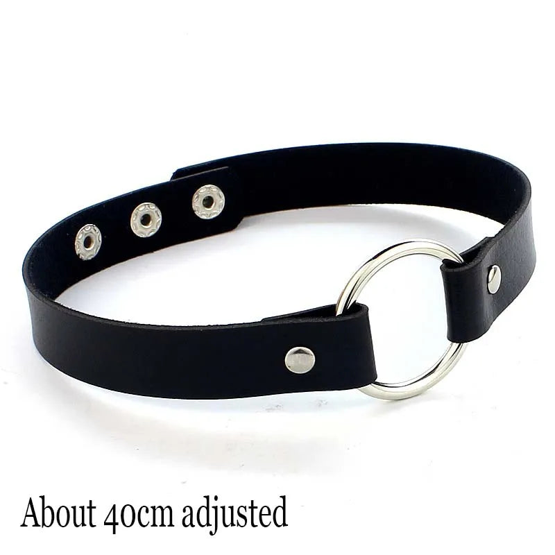 Gothic Bat Heart Lock Punk Choker | Black Leather Collar Necklace