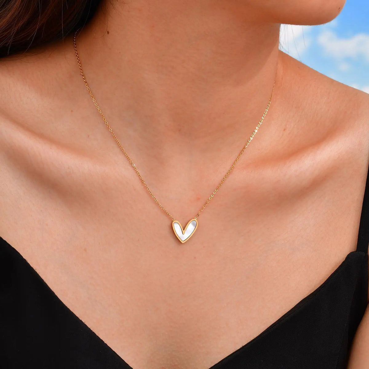 Layered Heart Pendant Necklace | Stainless Steel Minimalist Jewelry for Women