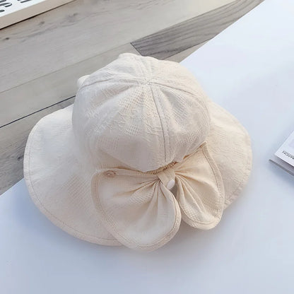 Sweet Baby Summer Hat for Girls | Cotton Fruit Print Kids Bucket Hat with Bowknot