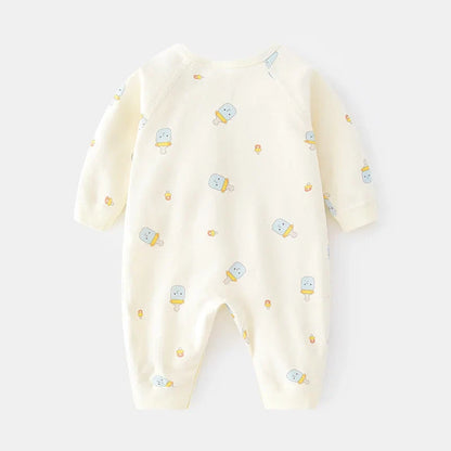 Cotton Newborn Baby Girl Boy Romper Print Infant Jumpsuit Casual New born Clothes For Girls Boys Spring Autumn Clothing New 0-6M
