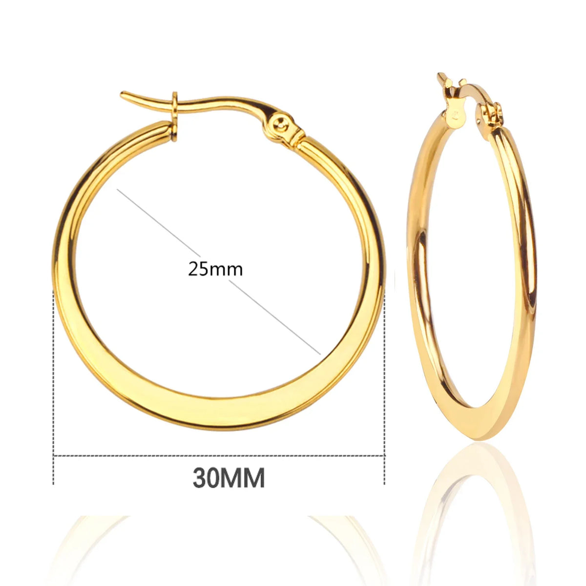 LUXUSTEEL Stainless Steel Hoop Earrings | Simple Geometric Shapes for Women