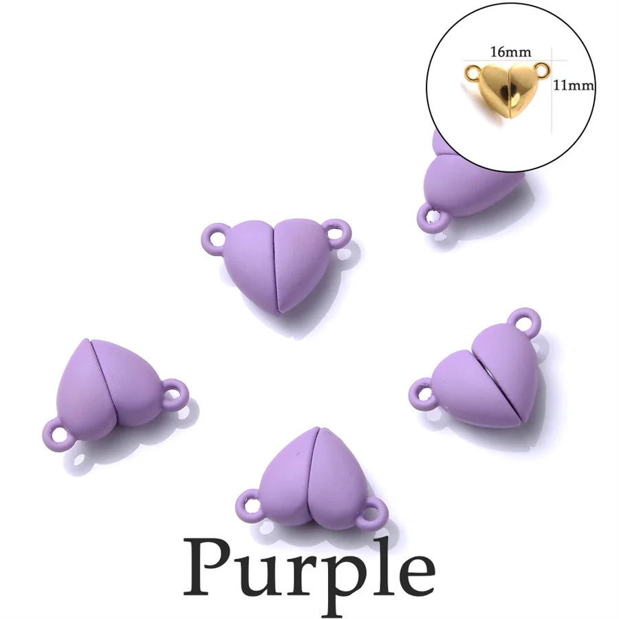 Heart Round Magnetic Clasps Set | DIY Jewelry Connector Charms