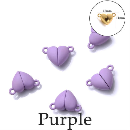 Heart Round Magnetic Clasps Set | DIY Jewelry Connector Charms