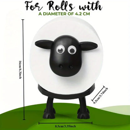 1/3PCS Funny Sheep Toilet Paper Holder – 3D Printed Black Loo Roll Stand, Freestanding Bathroom Storage Rack & Humorous Home Decor Gift
