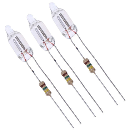 20PCS Neon Indicator Lamps With Resistors for 220V AC Mains | Red Glow Lamp