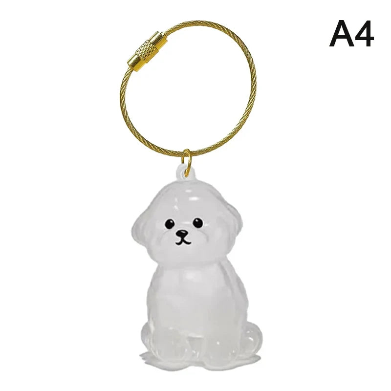 Pet Fur Keepsake Capsule Keychain | Clear Dog Hair Memorial Pendant for Pet Lovers