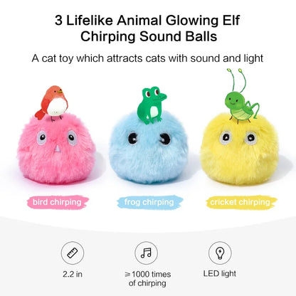 Interactive Ball Smart Cat Toys Plush Electric Catnip Training Toy Kitten Touch Sounding Pet Product Squeak Toy Ball