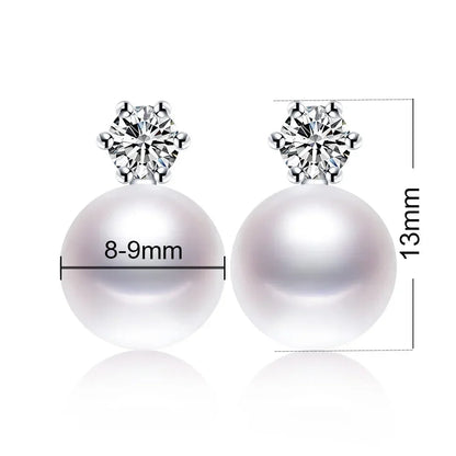 Real Freshwater Pearl Stud Earrings | 100% Genuine AAAA Pearl in 925 Sterling Silver