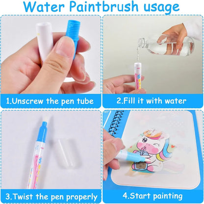 Magic Water Drawing Book | Reusable Coloring Pad with Pen for Kids Gift