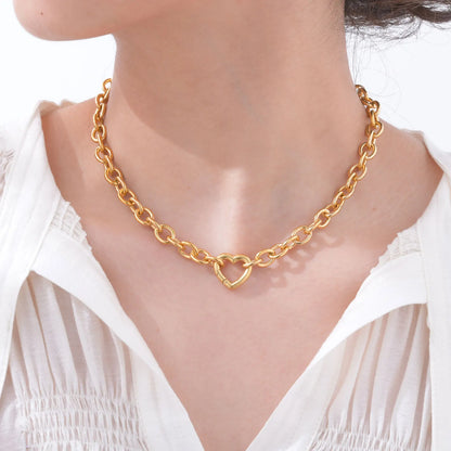 Layered Heart Pendant Necklace | Stainless Steel Minimalist Jewelry for Women