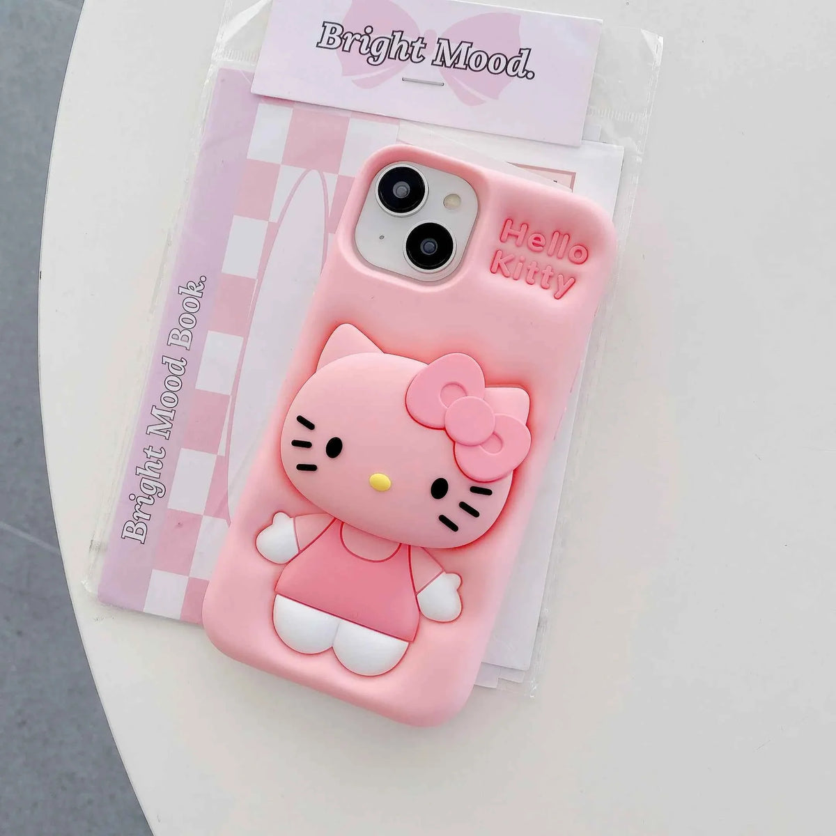 Cute Hello Kitty Phone Case For iPhone 17 16 15 14 13 12 11 Pro Max Plus 17Pro Head Grip Tok Holder Silicone Cartoon Phone Cases