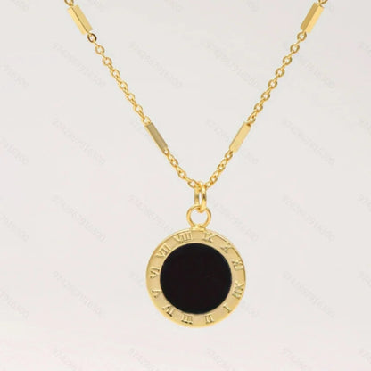 Vintage Roman Numeral Pendant Necklace | Women's Clavicle Chain Jewelry