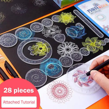 22pcs Drawing Toys Set | Geometric Ruler Mathematical Roulette Art Tool