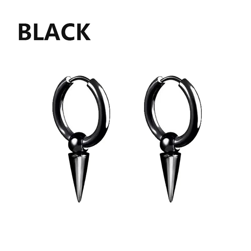 Gothic Stainless Steel Hoop Earrings | Unisex Dragon Punk Jewelry