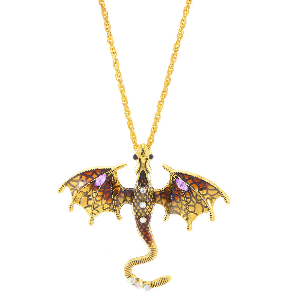 Goth Fly Dragon Pendant Necklace | Punk Snake Chain Choker for Men and Women