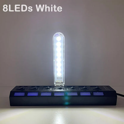 Mini USB LED Desk Lamp | 8 Color Night Light with Eye Protection