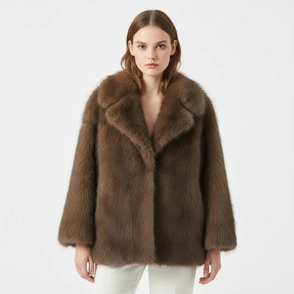 On-Trend Fluffy Faux Fur Overcoat for Women